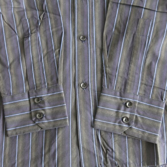 Burnside 100% Cotton Multi Color Stripe Button Down Long Sleeve Shirt Size Large - Picture 4 of 5